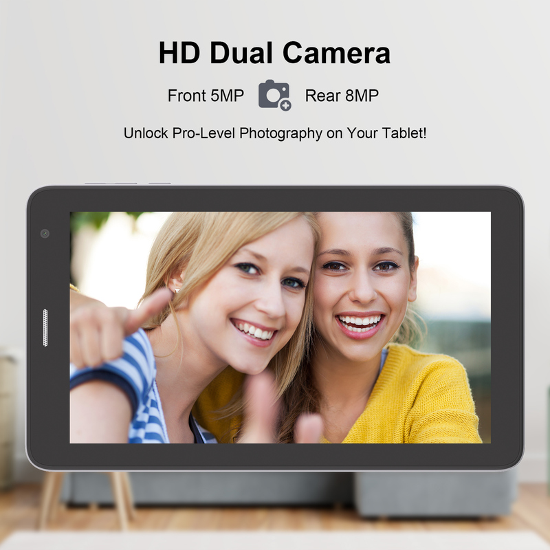 C idee 7 inch Wifi Tablet met Case 8+256GB Storage Quad Core Processor 600x1024 IPS Touchscreen CM528 Grijz