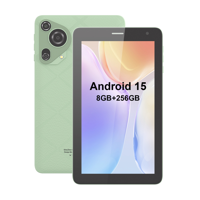 C idea 7 inch Wifi Tablet met hoes 8+256GB Opslag Quad Core Processor 600x1024 IPS Touchscreen CM528 Groen