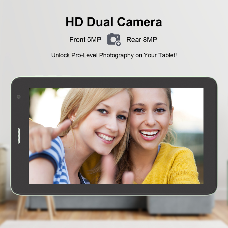 C idea 7 inch Wifi Tablet met hoes 8+256GB Opslag Quad Core Processor 600x1024 IPS Touchscreen CM528 Groen