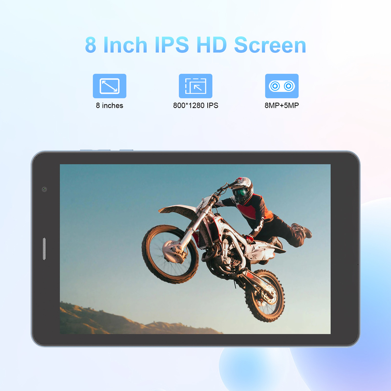 C idee 8 inch Wifi Tablet met 8+512GB opslag Quad Core Processor 800x1280 IPS Touchscreen blauw CM817 Pro