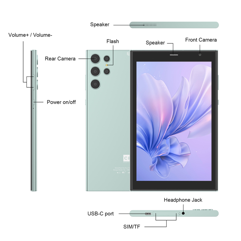 C idee 8 inch Wifi Tablet met 8+512GB opslag Quad Core Processor 800x1280 IPS Touchscreen groen CM824