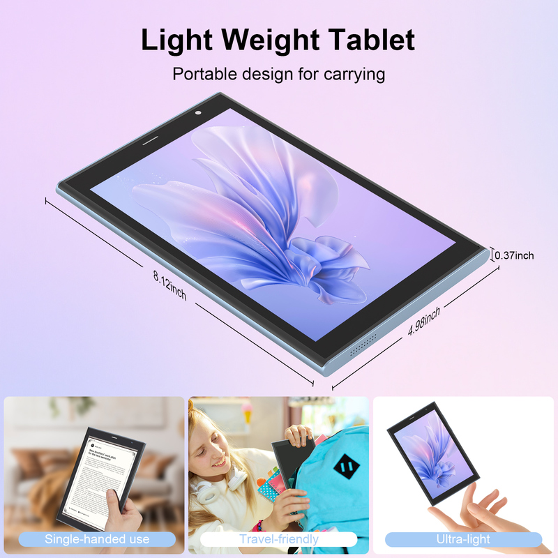 C idee 8 inch Wifi Tablet met 8+512GB opslag Quad Core Processor 800x1280 IPS Touchscreen blauw CM824