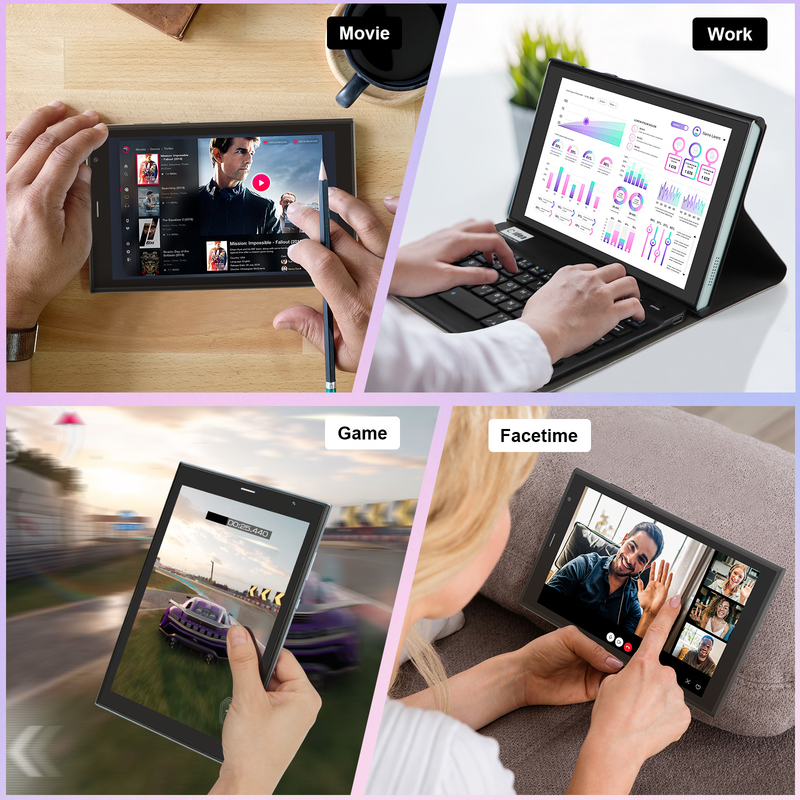C idee 8 inch Wifi Tablet met 8+512GB opslag Quad Core Processor 800x1280 IPS Touchscreen blauw CM824