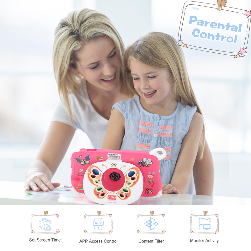C Idea Android 15 Kindertablet 8+256GB Educatieve Tablet Kidspad met Vriendelijke APP CM86 roze