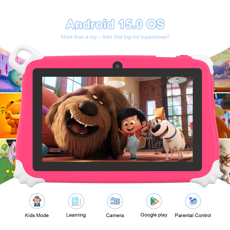 C Idea Android 15 Kindertablet 8+256GB Educatieve Tablet Kidspad met Vriendelijke APP CM86 roze