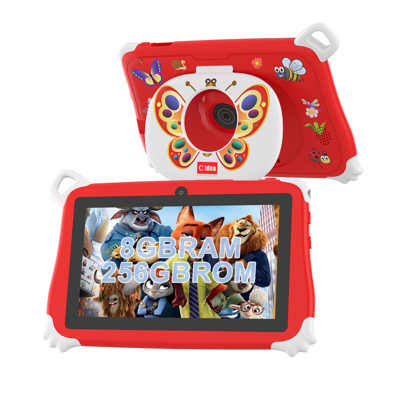C Idea Android 15 Kids Tablet 8+256GB Educational Tablet Kidspad met Vriendelijke APP CM86 rood