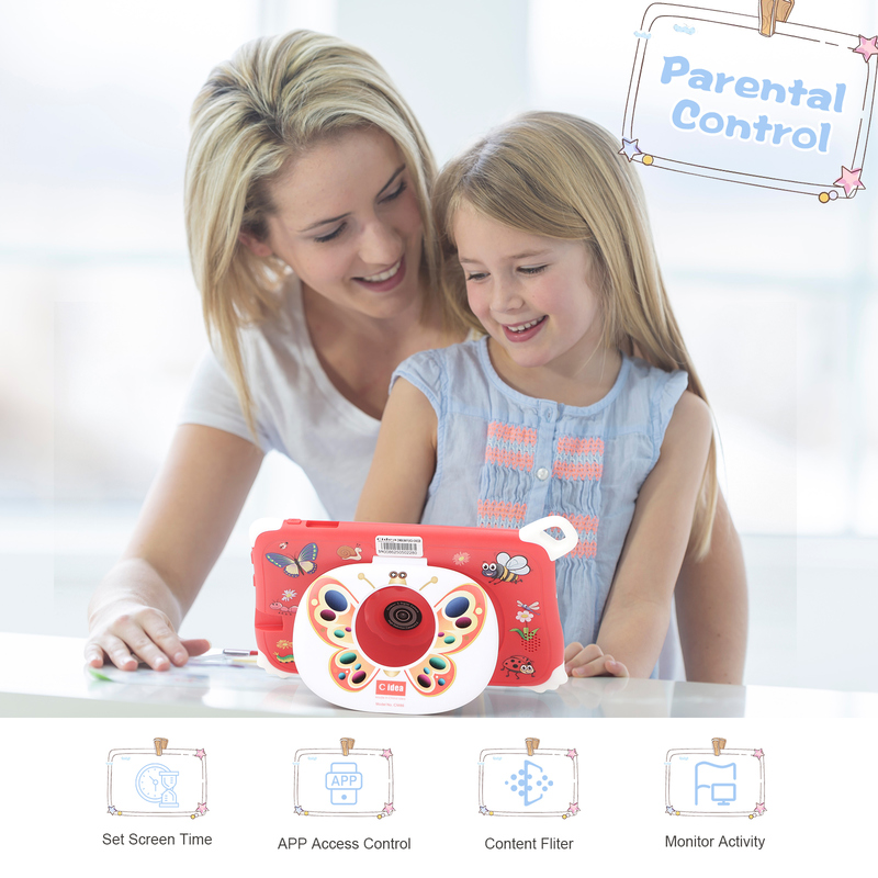 C Idea Android 15 Kids Tablet 8+256GB Educational Tablet Kidspad met Vriendelijke APP CM86 rood