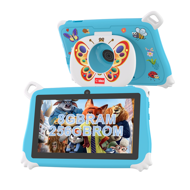 C Idea Android 15 Kindertablet 8+256GB Educatieve Tablet Kidspad met Vriendelijke APP CM86 blauw