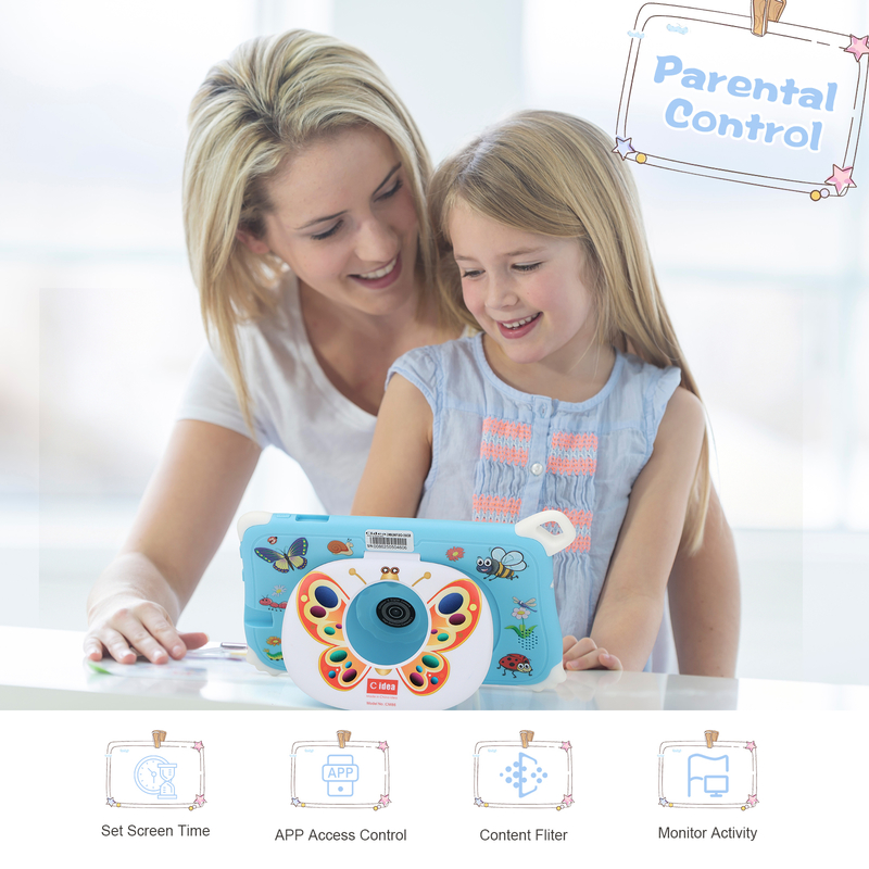 C Idea Android 15 Kindertablet 8+256GB Educatieve Tablet Kidspad met Vriendelijke APP CM86 blauw