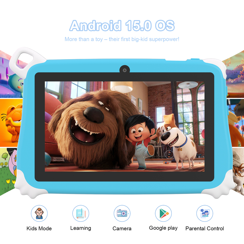 C Idea Android 15 Kindertablet 8+256GB Educatieve Tablet Kidspad met Vriendelijke APP CM86 blauw