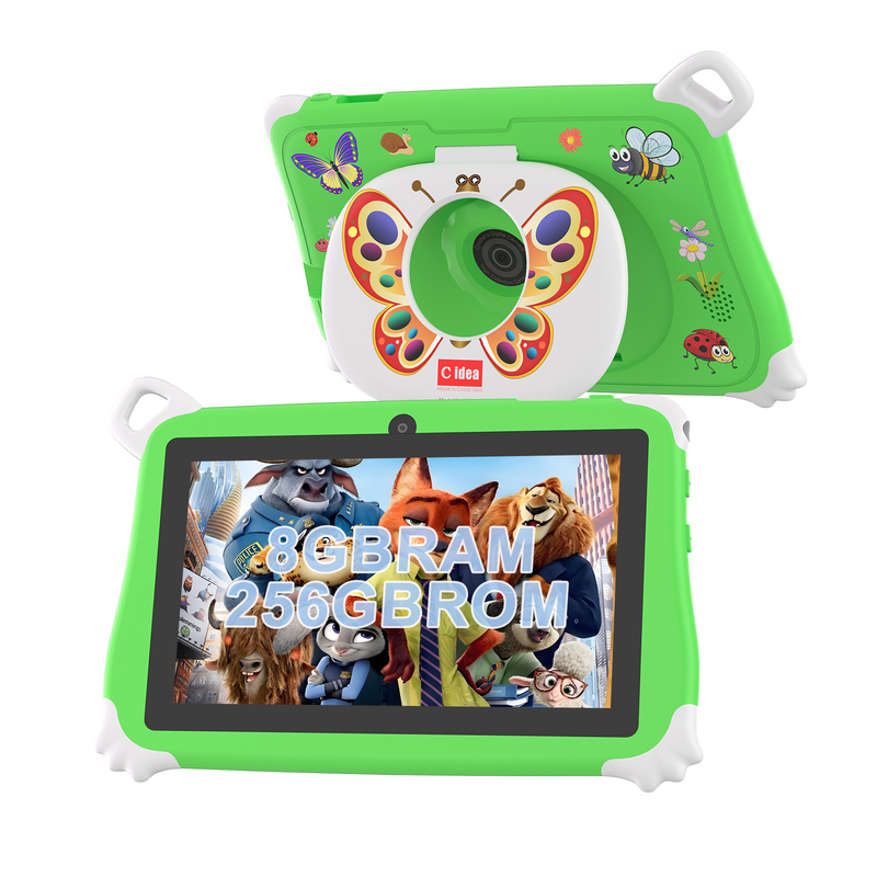 C Idea Android 15 Kindertablet 8+256GB Educatieve Tablet Kidspad met Vriendelijke APP CM86 groen