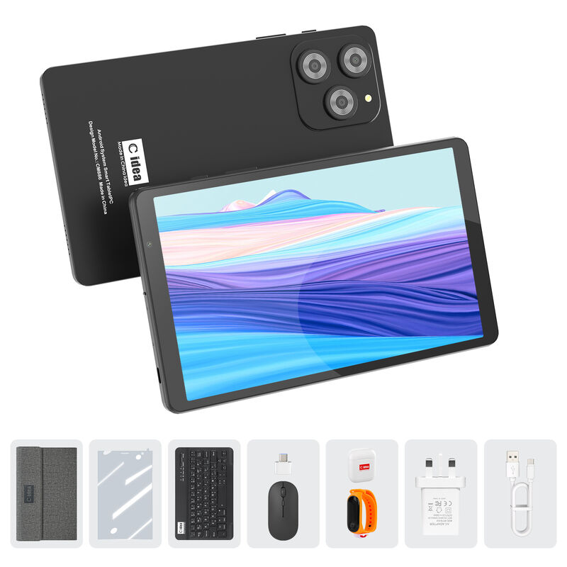 C idee 8 inch Smart Tablet PC Met toetsenbord 8GB RAM+512 ROM 800*1340 IPS incell Touchscreen Display Zwart CM866