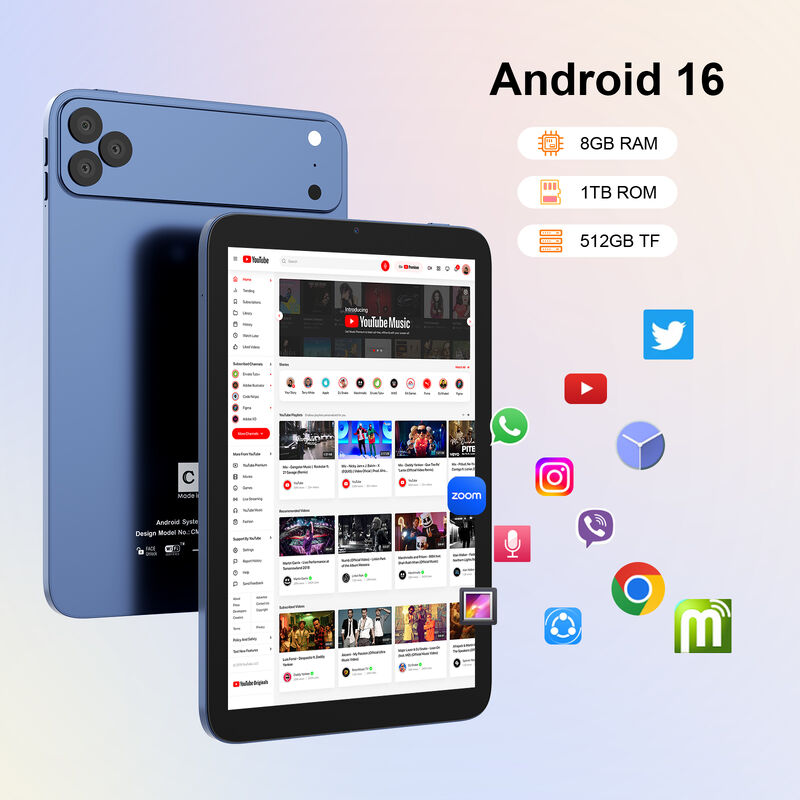 C idee 10,1 inch Android WiFi Touch Screen blauw Tablet PC met 5G Keyboard Quad-core CM10017Air