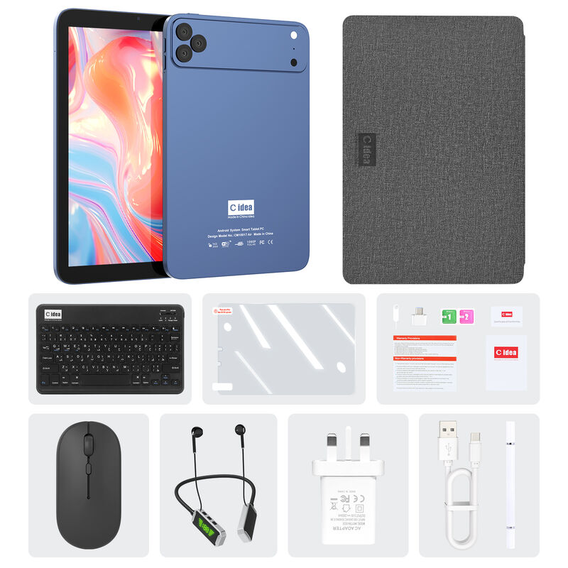 C idee 10,1 inch Android WiFi Touch Screen blauw Tablet PC met 5G Keyboard Quad-core CM10017Air