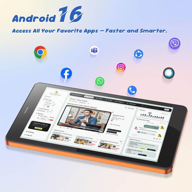 C idee 7 inch Wifi Tablet met hoes 8+256GB Opslag Quad Core Processor 600x1024 IPS Touchscreen CM517 air