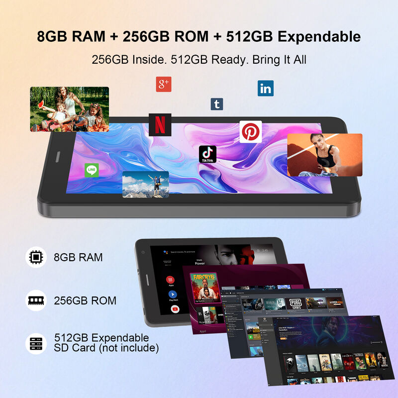 C idee 7 Inch Android Smart Tablet 8+256GB 8*CortexTm-A53 WiFi Tablet HD Touchscreen CM517 air
