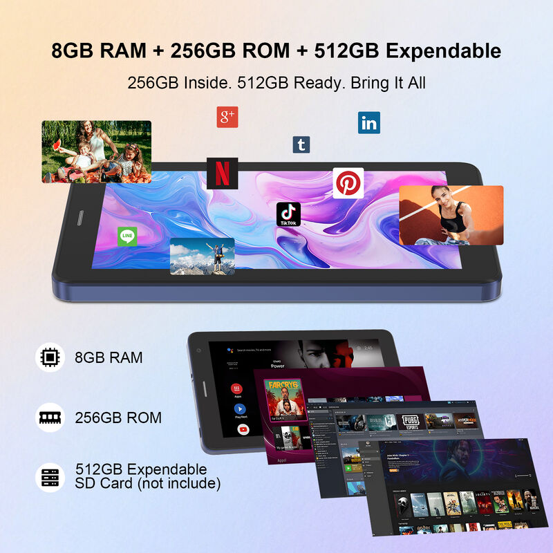 C idee 7 Inch Android Smart Tablet 8+256GB 8*CortexTm-A53 WiFi Tablet HD Touchscreen CM517 air