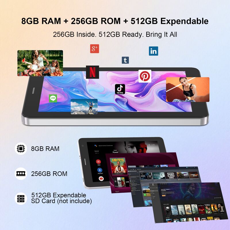 C idee 7 Inch Android Smart Tablet 8+256GB 8*CortexTm-A53 WiFi Tablet HD Touchscreen CM517 air