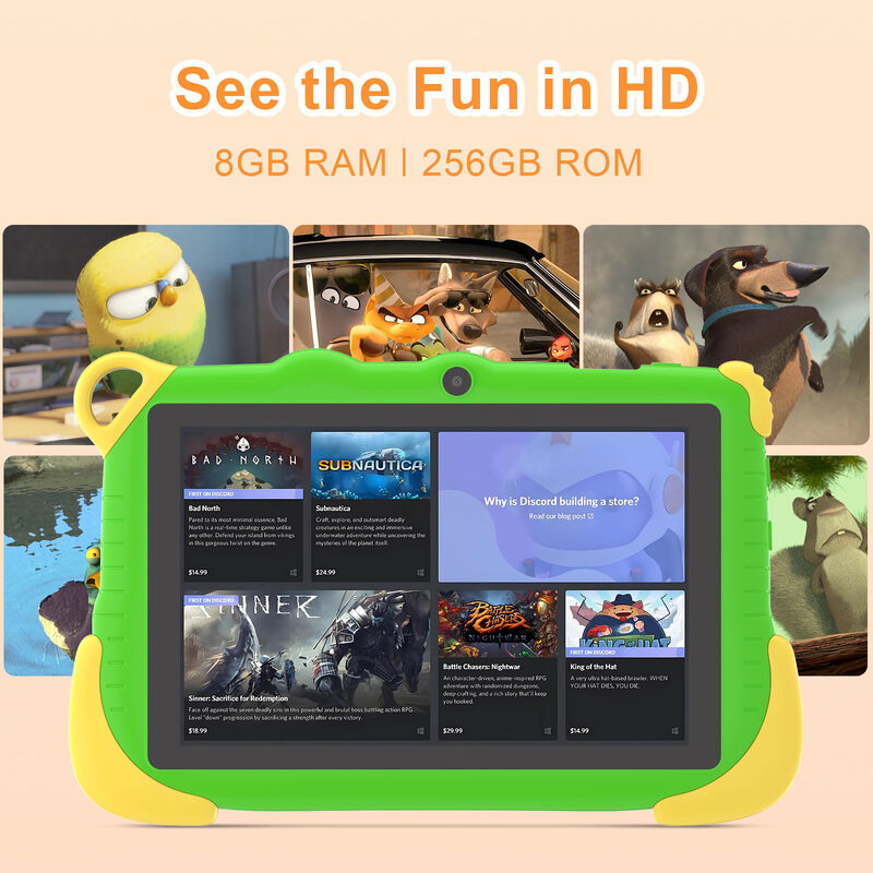 C idee Draagbare educatieve tablet voor studenten 8 GB RAM 256 GB ROM Lang batterijduur CM78-groen