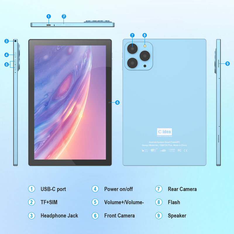 C idee Fabriek 10.1 inch HD-scherm Android-systeem 8GB+1TB Grote opslag Grote tablet PC CM8700 Plus