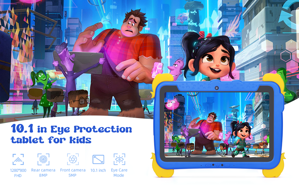 C idee 10,1 inch Kids Tablet PC met hoes Oogbescherming ips HD Screen Pre-Installatie IWAWA P1150